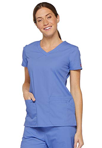 Image of Dickies Women's Jr. Fit V-Neck Scrub Top Multiple Patch Pockets