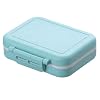 LEEQBCR 1 stuk pillendoos, mini-pillendoos, afneembare pillendoos, 3 vakken, draagbare pillendoos voor reizen, vitamine-pillendoos, pillendoosje (blauw)