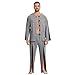 Deyeek Post Shoulder Surgery Shirts for Men Chemo Port Shirts Dialysis Patient Care Tear Away Cotton Pajamas Set Dark Gray