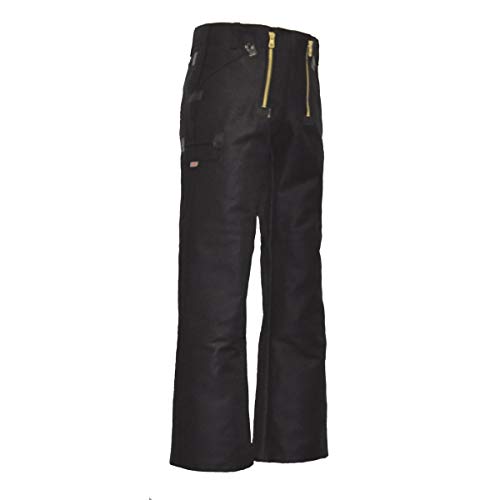 Pantalones de trabajo con doble ranura de color negro con 60 cm de golpe.
