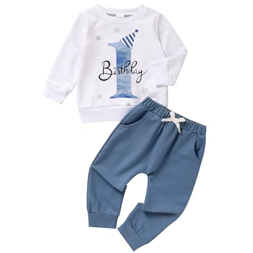 ZOELNIC 1st Birthday Clothes Outfit Boy Baby One Year Old Bi