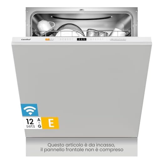 COMFEE' CDWPB1215P-W Lavastoviglie da Incasso con 12 coperti, 8 Programmi, di avviamento ritardato, Funzione di Mezzo Carico, Home Connect, cloud wash, Asciugatura Extra - Inox