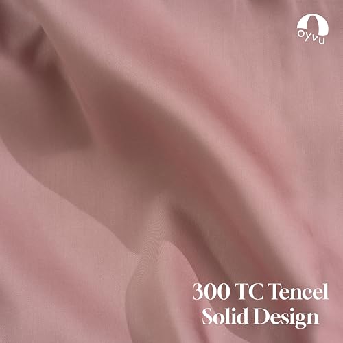 Image of Luxury Fitted Bedsheet | King Size | 300TC | | 100% Tencel| Wood Rose Color | Premium Solid Design | 1 Fitted Bedsheet & 2 Pillow Covers for Bedroom | Size - King, 72 inch X 78 inch x 12 inch inch