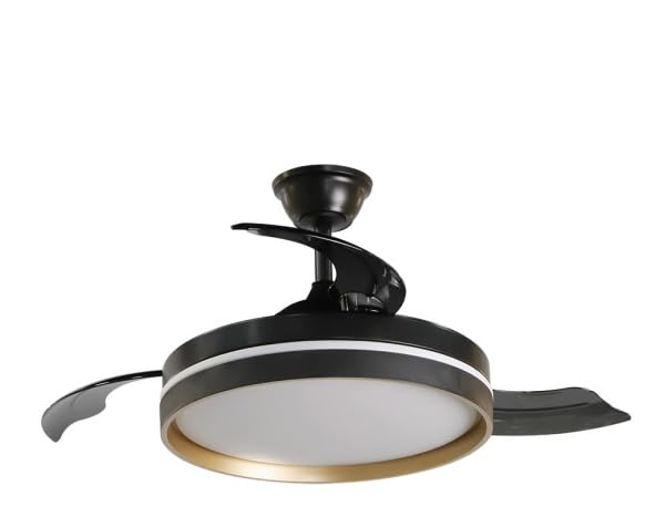 ABRILA Mandarin Black/Gold DC Fan | Dimmable Light 3000-6000K | 72W | Folding Blades | Remote Control + Timer