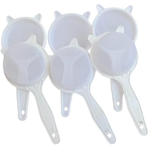 Hookcart Plastic Tea Strainer Double Mesh for Kitchen White