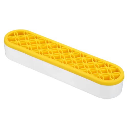 Image of PATIKIL Diamond Painted Pen Holder, Silicone Makeup Brush Holder Multi-Purpose Cosmetic Storage Box Desktop Organizer for Art Craft, Yellow