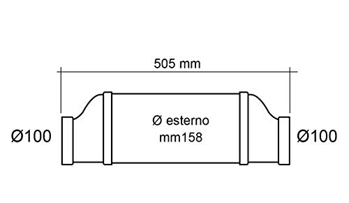 STK100B Exzenter Schalldämpfer für Hüte und Kanäle, Ø 100 mm. Farbe: Weiß