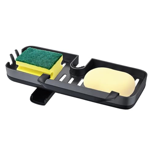 demaxiyad Organizador de grifo de cocina - Bandeja de organización, organizador de esponja para grifo de fregadero, para uso doméstico, jabón, cepillos, toalla y
