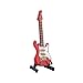 Dselvgvu Wooden Miniature Electric Guitar with Stand and Case Mini Musical Instrument Electric Guitar Replica Collectible Figurines Model Home Decoration Display Ornament (Red, 3.92