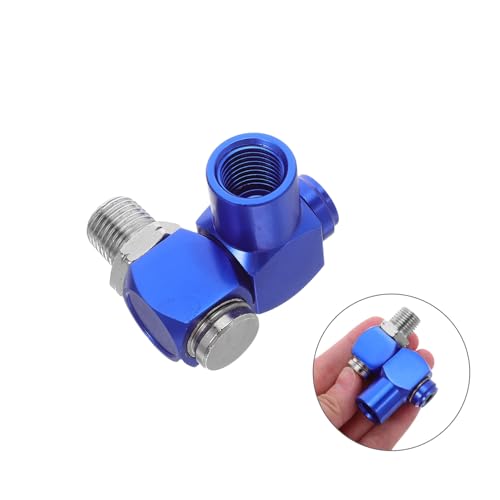 Conectores giratorios neumáticos 1/4 Npt de aluminio azul para mangueras pack de 2 8