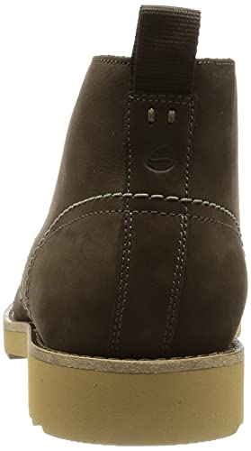 Image of Clarks mens Fallhill Mid Dark Brown Nub BOOT