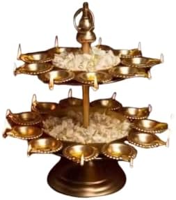 Layer Diya Urli Stand Decorated with Around Candle Stand for Puja & Home Decoration Layer- 2