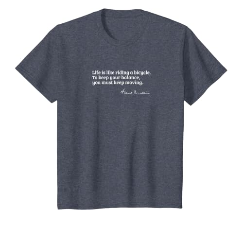 Einstein Quote on How Life is Like a Bicycle T-Shirt, Youth, Heather Blue, 2T