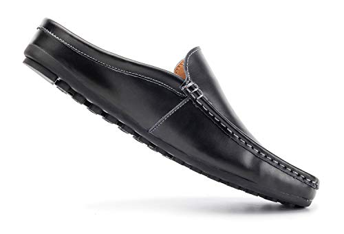 Image of Men's Classic Leather Slippers Office Casual House Slip On Backless Loafers