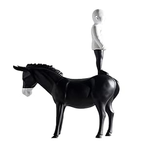 Jongen Op Ezel Statues Sculptures Decorative，Schattige Personages En Dieren Creatief Decoration Figures，statue Resin…