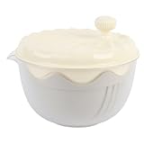 Sxhlseller Salatspinner, Frische Naturschutz Multifunktional Salatisierter Trockner Einfach für das Restaurant (Beige)