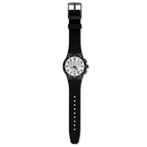 Preisvergleich Produktbild Swatch Unisex-Armbanduhr Classic Twice Again Black Chronograph Quarz Silikon SUSB401