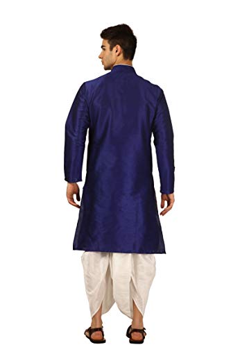 Image of Royal Kurta Men's Cotton Silk Dhoti Kurta (White)