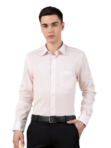 Image of Cantabil Formal Shirt for Men | Breathable & Soft with Color Fastness Regular Cotton Fabric Solid Pattern (P MSHF00364H)