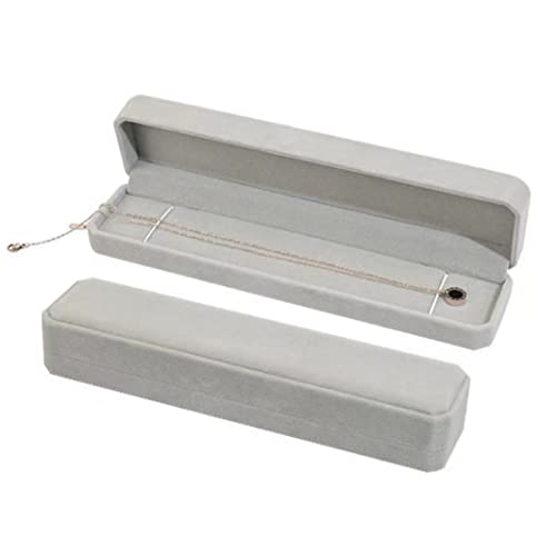 Image of 1Pc 22*5.5*3.5cm Small Grey Velvet Bracelet Gift Boxes for Presents Bracelet Box Gift Bracelet Box Bulk Long Bracelet Box Packaging Jewelry Box Gift Box for Neckalce for Earrings Chain Gift Box