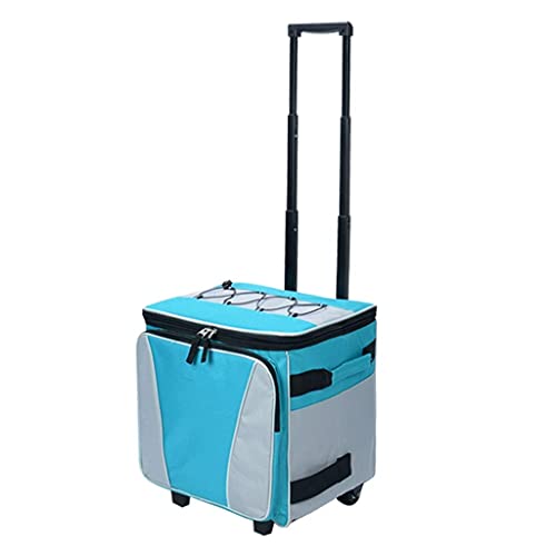 Dntum Folding Shopping Cart, Heavy Duty Aluminium Shopping Trolleys Foldable Hand Sack Truck Barrow Cart Trolley Industrial Warehouse Hand Truck (Blue)