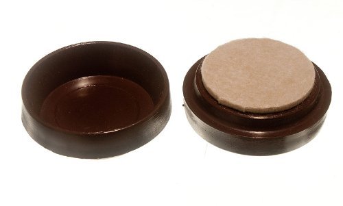 Patins feutre 60mm lot de 24 coupelles de protection marrons pour stopper les frottements
