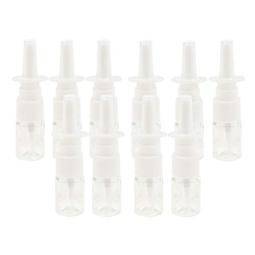 10 mini botellas de plástico para pulverización nasal de 5 ml, bomba pulverizadora de niebla fina, transparente