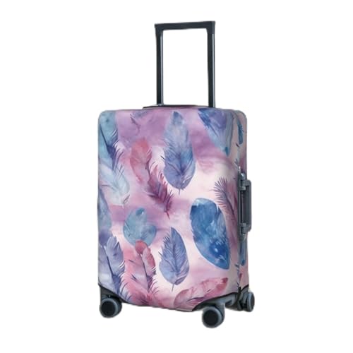 Luggage Cover Elastic Washable Suitcase Protector Blue feather pattern Suitcase Covers for Luggage 18-32 Inch Portable Travel Luggage Covers Sleeve Dust-proof Anti-Scratch Baggage Covers