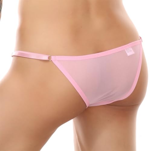 Men's Translucent Gay Underwear Bikini Lace Sexy Thong Briefs2