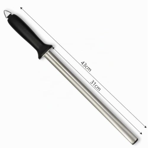 Foto von ARCCI 31CM Diamant Wetzstahl Messerschärfer Stab 600 Körnung, Professionelle Wetzstab für Koch, Wetzstahl Schleifstab für Küche Haus Jagd