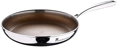 MasterPro Giro 3 Non-Stick Frying Pan 28 cm with Triple Stainless Steel and Aluminium Layer Ergonomic Handle Stainless Steel Frying Pan Suitable for All Hob Types