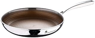 MasterPro Giro 3 Non-Stick Frying Pan 28 cm with Triple Stainless Steel and Aluminium Layer Ergonomic Handle Stainless Steel Frying Pan Suitable for All Hob Types