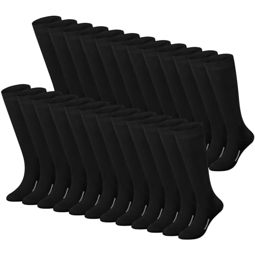 Haysandy 24 Pairs Soccer Socks Youth Football Softball Baseball Team Sock Bulk Unisex High Long Tube Sport Sock