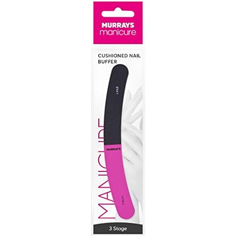 Murrays Manicure Curved 3-Way Cushioned Nail Buffer, 18 cm Cover