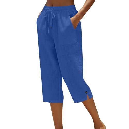 Pantacourt mode femme avec taille élastique et poches unies