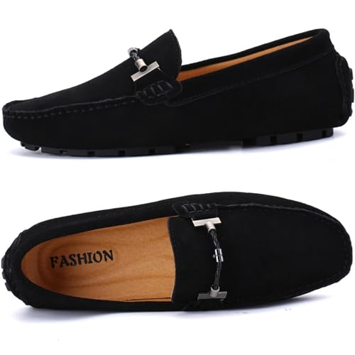 Men's Suede Leather Dress Loafers Slip On Casual Shoes Lightweight Soft Penny Loafers Driving Shoes Classic Moccasins2