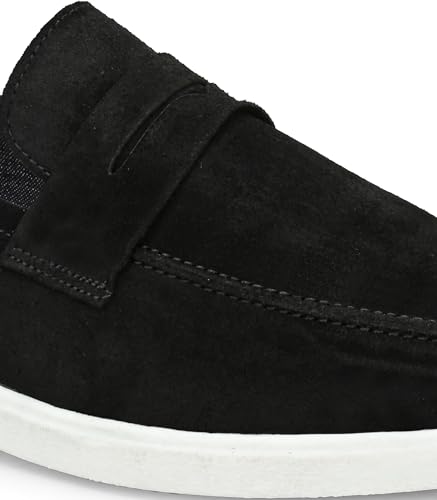 Image of Men Suede Leather Loafers with Bow - Cushioned Comfort, Durable Sole & Everyday Luxury