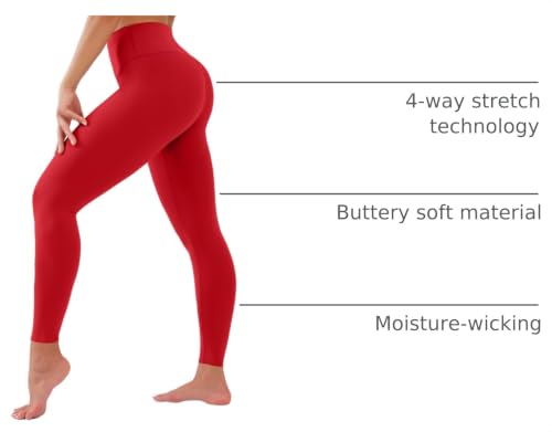 Image of YUDSUD High Waisted Leggings for Women with Pockets - Tummy Control Capris Yoga Pants for Workout Running Athletic Cycling