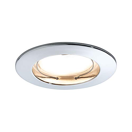 Preisvergleich Produktbild Paulmann Leuchten Paulmann 93959 LED Coin flach Einbaustrahler Komplettset satiniert Einbaurahmen rund Deckenspot 7W Einbaulicht dimmbar Einbauleuchte, Aluminium, 7 W, Chrom, Satin