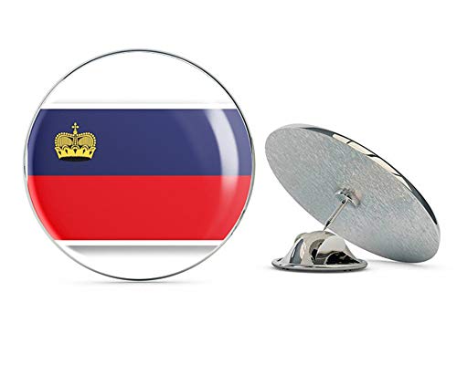 Lichtenstein Flag Round Metal 0.75