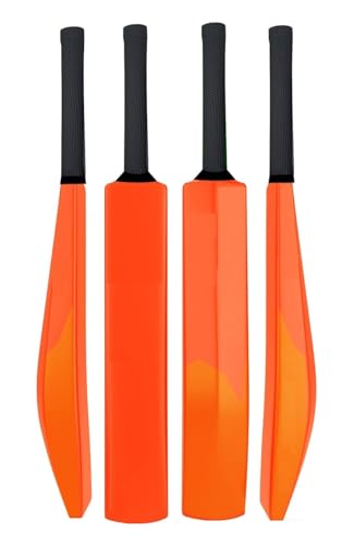AQTIV8x Plastic Bat, Hard Plastic Cricket Bat, Tennis Cricket Bat, Turf Tennis Bat Lightweight (Size 3, Orange)