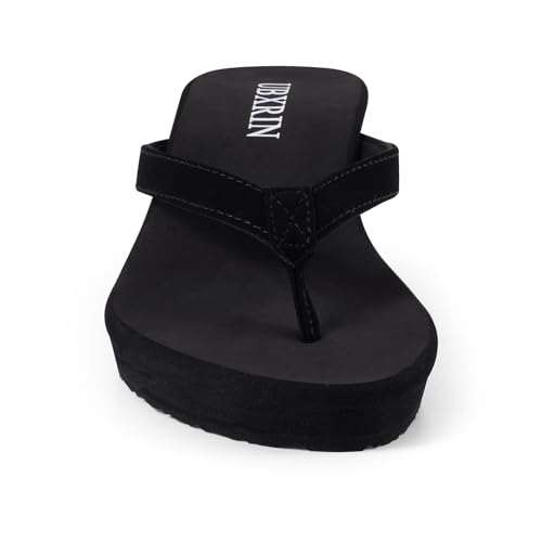 UBXRIN Women's Wedge Flip Flops Comfortable Platform Thong Sandals,Beach Pool Casual Summer Slip-On Shoes2