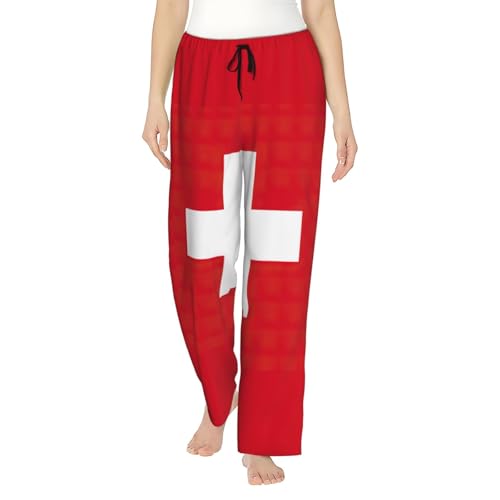 Pantalon de pyjama en polyester doux motif suisse et cocooning