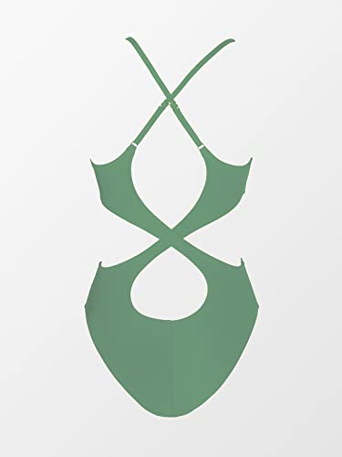 Cupshe One Piece Swimsuit For Women Bathing Suit Cut Out Spaghetti Straps Ruched Cheeky High Cut,Xl Green #TOP5