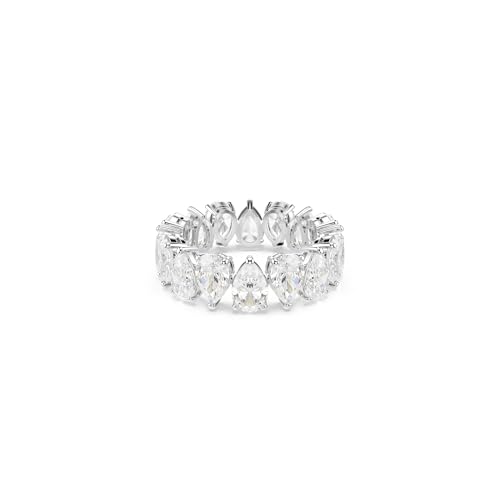 Bague Matrix Vittore Swarovski taille poire finition argentée taille 55 éclat transparent