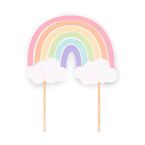 Anniversary House 12 x 9 cm, Birthday, Pastel Toppers, Sturdy Paper, Rainbow Cake Decorations, J150 Cover