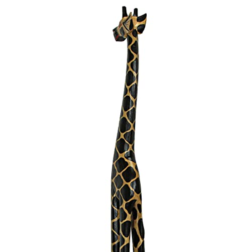 Zeckos Hand Carved Brown Wood Giraffe Sculpture Safari Home Decor Statue 36 Inches High #TOP5