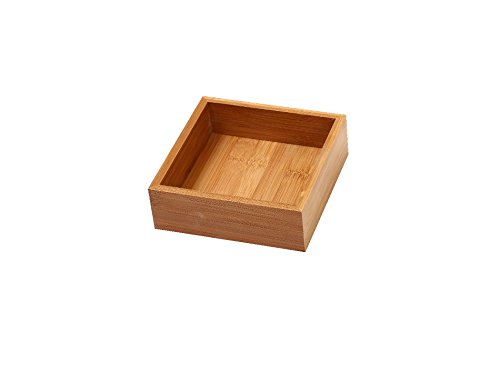 YBM Home Kitchen Drawer Organizer Storage Box Made of Bamboo, 6x6x2 Inch 324 - Thumbnail 2