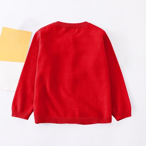 Girls Cardigan Sweaters Basic Solid Long Sleeve Knit Tops Outwear Button Lightweight Crewneck Kids Sweater Clothes3