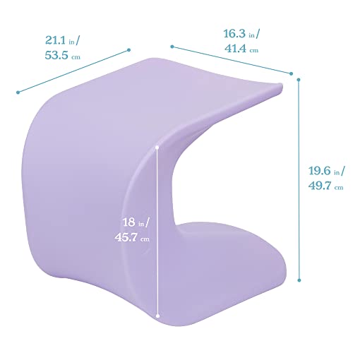 Image of ECR4Kids Wave Seat Perch Stool, 18in - 19.6in Seat Height, Flexible Seating, Light Purple
